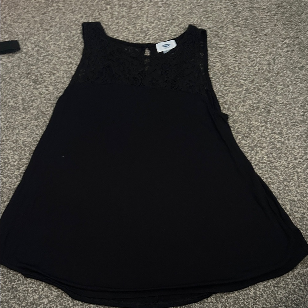 Old Navy Black Sleeveless Lace Tank Top